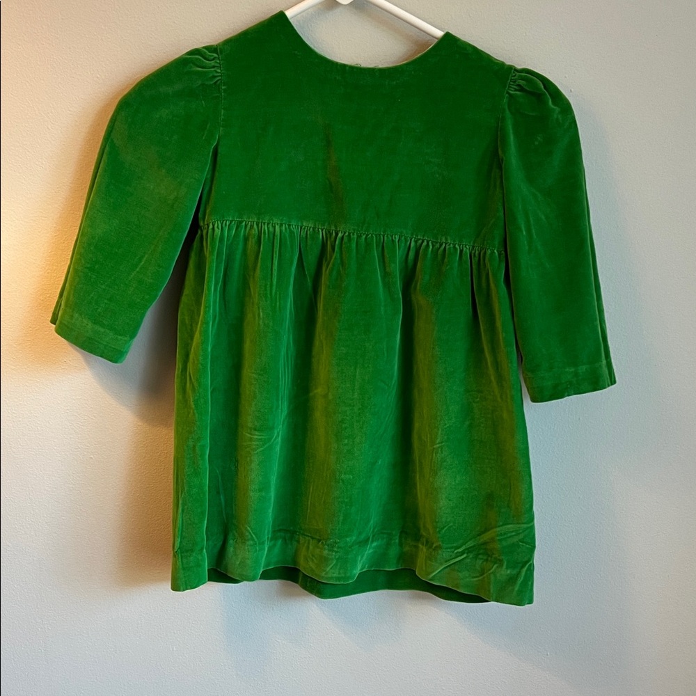 Vintage green velvet dress size 2-3 kids